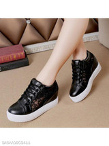 Lace Plain Flat Lace Criss Cross Round Toe Casual Sport Sneakers