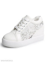 Lace Plain Flat Lace Criss Cross Round Toe Casual Sport Sneakers