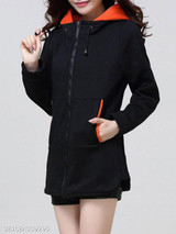 Hooded Zipper Plain Hoodie