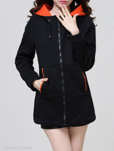 Hooded Zipper Plain Hoodie