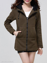 Hooded Zipper Plain Hoodie