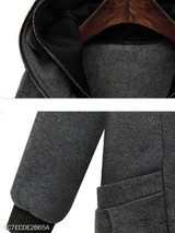 Hooded Zipper Plain Coat
