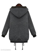 Hooded Zipper Plain Coat