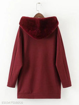 Hooded Zipper Plain Coat