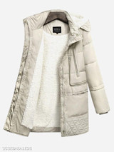 Hooded Zipper Plain Coat