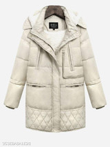 Hooded Zipper Plain Coat