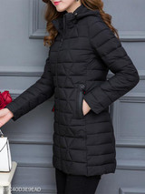 Hooded Zipper Plain Coat