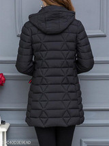 Hooded Zipper Plain Coat