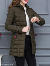 Hooded Zipper Plain Coat