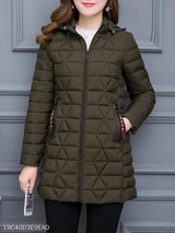 Hooded Zipper Plain Coat