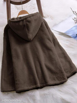 Hooded Zipper Plain Coat