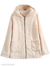 Hooded Zipper Plain Coat