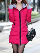 Hooded Zipper Plain Coat