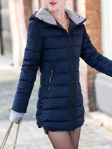Hooded Zipper Plain Coat