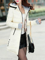 Hooded Zipper Plain Coat