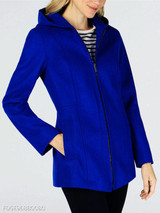 Hooded Zipper Plain Coat