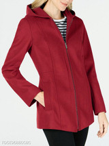 Hooded Zipper Plain Coat