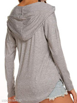 Hooded Plain Long Sleeve T-Shirts