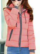 Hooded Pocket Quilted Padded Coat