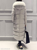 Hooded Pocket Longline Quilted Down Coat