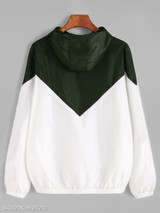 Hooded Patchwork Color Block Hoodie