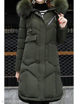 Hooded Patch Pocket Side Slit Zipper Plain Coats