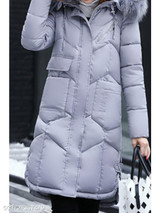 Hooded Patch Pocket Side Slit Zipper Plain Coats