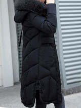 Hooded Patch Pocket Side Slit Zipper Plain Coats