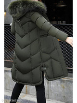 Hooded Patch Pocket Side Slit Zipper Plain Coats