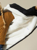 Hooded Drawstring Plain Coat