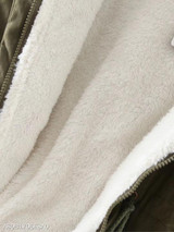 Hooded Drawstring Plain Coat