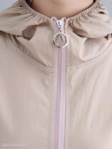 Hooded Asymmetric Hem Plain Trench Coat