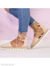 SOCOFY Plain Flat Velvet Ankle Strap Round Toe Casual Date Flat Sandals