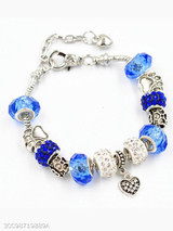 Silver Plated Crystal Heart Pendant Bracelets