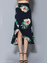 Bowknot Floral Printed Maxi Skirt