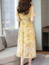 Round Neck Printed Maxi Dress