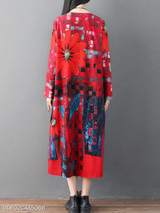 Round Neck Printed Maxi Dress