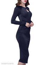 Round Neck Plain Bodycon Dress