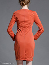 Round Neck Plain Bodycon Dress