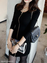 Round Neck Plain Bodycon Dress
