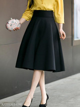 Black Swing Midi Skirt