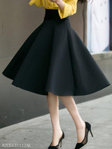 Black Swing Midi Skirt