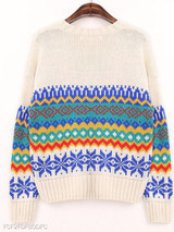 Round Neck Loose Fitting Bohemian Knit Pullover Round Neck Loose Fitting Bohemian Knit Pullover