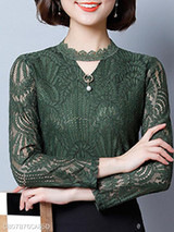 Round Neck Lace Blouses