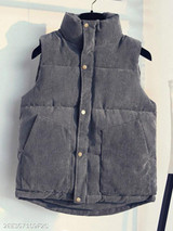 Band Collar Single Breasted Plain Waistcoat
