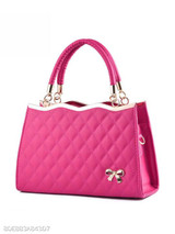 Quilted Bowknot Plain Pu Shoulder