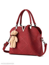 Pu Quilted Lucky Bear Shoulder Bag