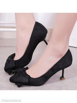 Plain Stiletto High Heeled Velvet Point Toe Date Office Stiletto Heels