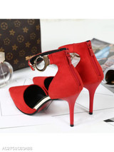 Plain Stiletto High Heeled Ankle Strap Point Toe Date Office Pumps
