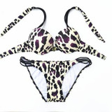 SEXY WOMEN PUSH UP SWIMWEAR PRINT HALTER BIKINI SWIMSUIT